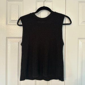 Cotton Emporium Black Mock Neck Sweater Tank